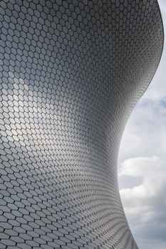 Close-up of Museo Soumaya's hexagonal tile design, Mexico City.